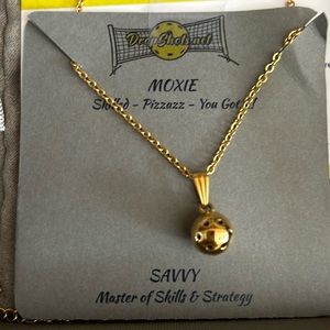 Pickleball Lover Jewelry Set, earrings, bracelet and necklace, gold but not 14k